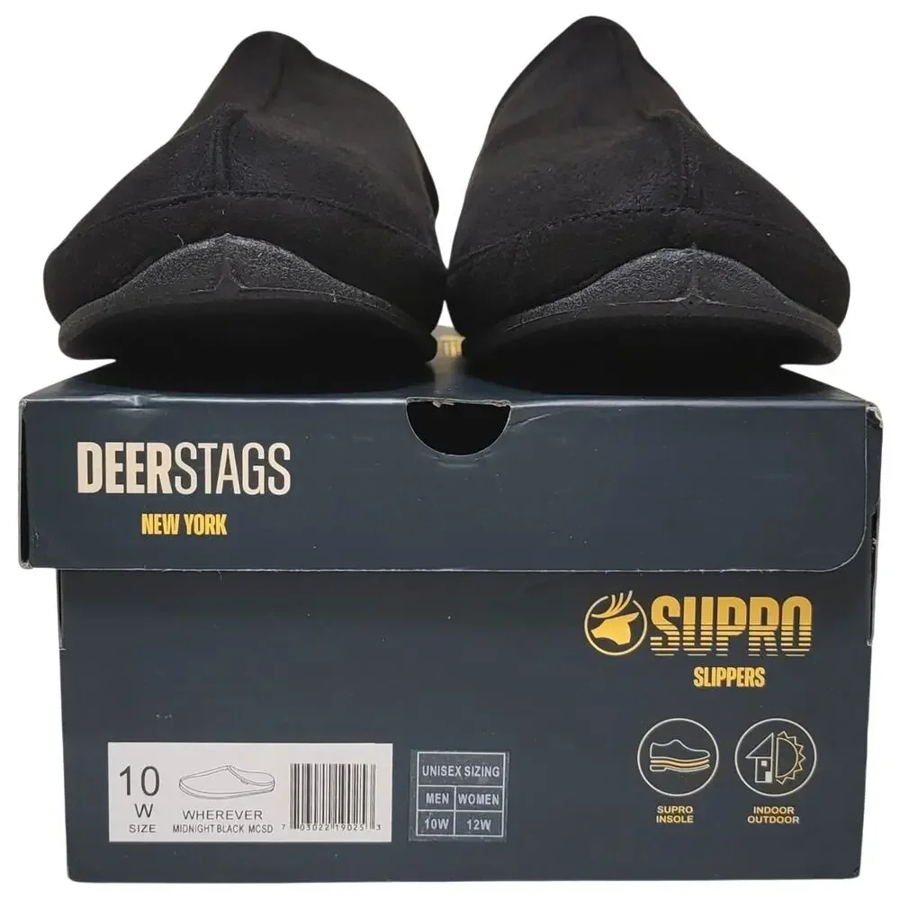 Deer Stags Men Wherever Slip On Mule Slippers Size US 10W Midnight Black MCSD